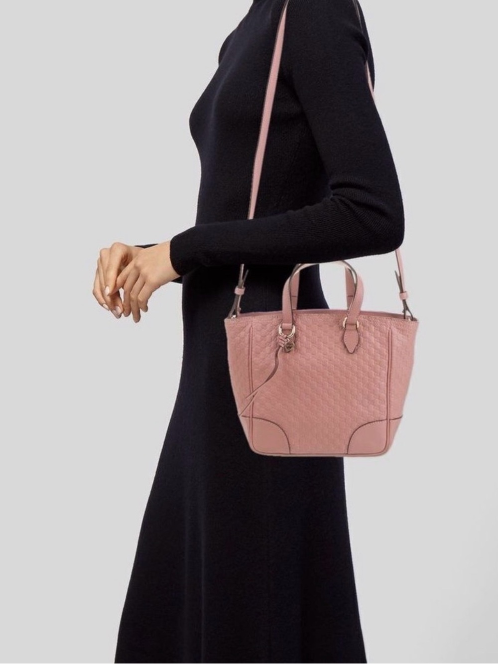 Gucci Microguccissima Bree Small Soft Pink Tote - Authentic